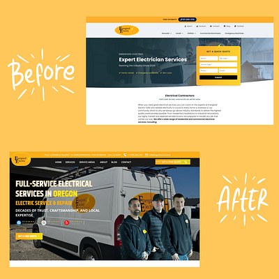 Energized Electric's Before & After branding design graphic design illustration logo ui ui design uiux web design webdesign website design website development websitedesign wordpress wordpress design wordpress website