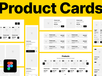 Product Cards Figma Kit app basket buy card cart commerce download ecommerce eshop figma flat graphic design light mobile mobile app product product cards shop web web app