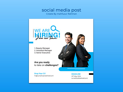 Social Media Hiring Post branding graphic design motion graphics