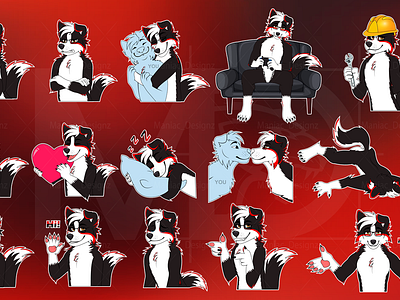 Furry Telegram Stickers Pack, Available Artist Maniac_Designz border collie commissionsopen discord sticker furry discord stickers furry stickers furry telegram stickers furryart furryartist furryfandom fursona border collie fursona sticker maniac designz telegram stickers