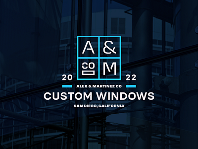 A&M Custom Windows Logo brand branding company design lettermark logo logo design window window logo