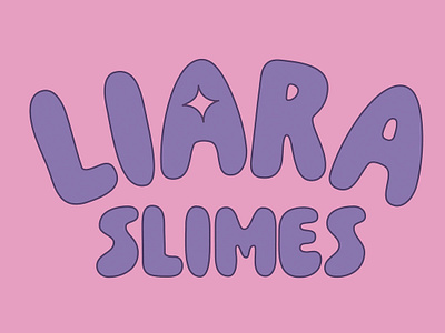 Liara Slimes boxdesign bunny colorscheme cute design etsybuisness fun graphic design handwritten illustration kawaii logo packaging pinkpurple playful slime smallbuisness star typography visualidentity