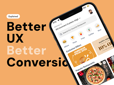 Boosting Conversions in Food Delivery App branding dashboard deliveryapp figma foodapp fooddeliveryapp mobile app mvp saas ubareat user experience user interface userex uxui