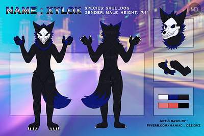 Skull Dog Reference Sheet Complete For Xylox on Discord commissionsopen dog furryart furryartist furryfandom furryfursona maniac designz skull skull dog skull dog fursona skull dog ref sheet skull dogs skull mask