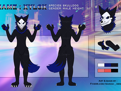 Skull Dog Reference Sheet Complete For Xylox on Discord commissionsopen dog furryart furryartist furryfandom furryfursona maniac designz skull skull dog skull dog fursona skull dog ref sheet skull dogs skull mask