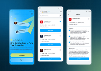 Scholarship Finder- Mobile app UI/UX design college