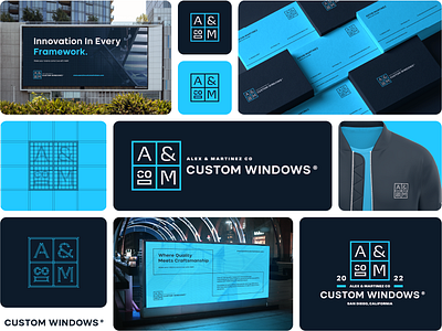 A&M Custom Windows Visual Identity branding business card graphic design logo logo design visual identity window brand window logo