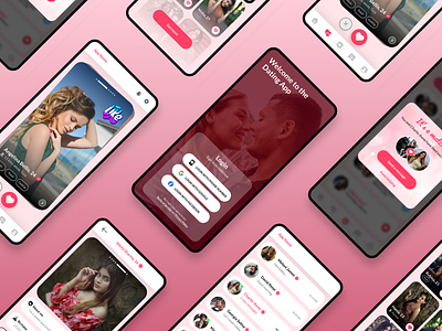 Dating App Mockup branding graphic design motion graphics ui