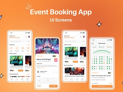 Event Booking App appdesign bookingapp cleandesign eventapp eventbooking eventplanner mobile app mobileappux prototype ui uidesign uiinspiration userexperience userfriendly uxdesign uxinspiration uxresearch uxui visual design