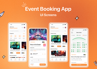 Event Booking App appdesign bookingapp cleandesign eventapp eventbooking eventplanner mobile app mobileappux prototype ui uidesign uiinspiration userexperience userfriendly uxdesign uxinspiration uxresearch uxui visual design