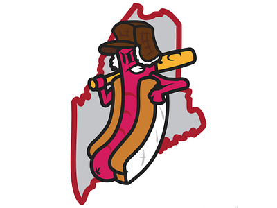 Maine Red Snappers (Portland Sea Dogs) baseball illustration logo maine milb sports