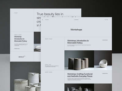 Webdesign Exploration Workshop Landingpage clean golden canon grid grid landingpage layout minimal pottery ui webdesign