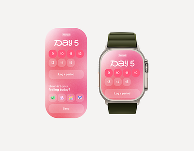 Flo watch App app apple watch design figma flo ios product design ui ux watch watch app widget woman