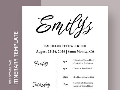 Simple White Bachelorette Itinerary Free Google Docs Template bachelorette bachelorette itinerary bachelorette itinerary template bachelorette party itinerary bachelorette timeline docs free google docs templates free itinerary template free template free template google docs google google docs google docs itinerary template itinerary itinerary template simple itinerary template wedding wedding itinerary white itinerary