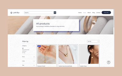 Online Store Made in Wix Studio by AND accessories add to cart animation clean design ecommerce footer hero high fidelity jewels landing page minimal mockup seo shop shop page shopping template web design web shop wix