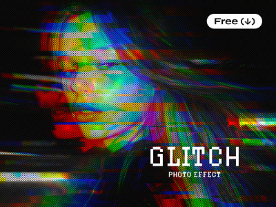 Halftone Glitch Photo Effect anaglyph deformation displacement distortion dots download effect free freebie glitch halftone mismatches photo photoshop pixelbuddha psd screen stripes template vhs