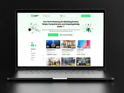 Marketing Events — Home Page graphic design landing page