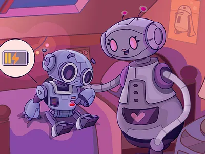 Robot Lullaby animation bedtime children color illustration kid lullaby machine motion graphics music robot sleep song vector