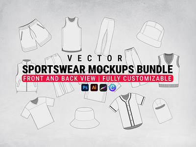 Vector Sportswear Mockups Bundle sports outfit mockup templates