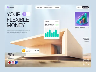 Lendora Financial Website Design bank website corporate website financial financial website landing page ui ux design landingpage ui promo website top web design companies ui design uxui web design web interface