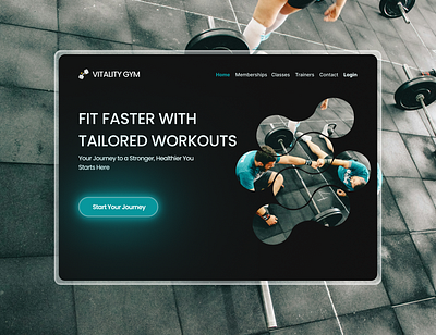 Vitality Gym - Hero Section branding creative jaweria graphic design gym gym hero section hero section jaweria mehboob ui uiux web design