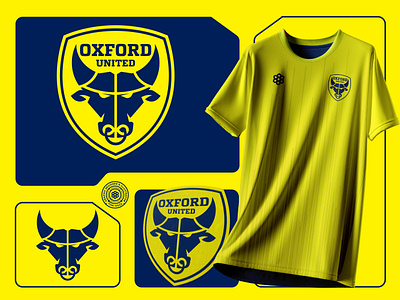 Oxford United Rebrand badge branding bull crest design football graphic design illustration jersey logo oxford oxford united rebrand soccer taurus yellow