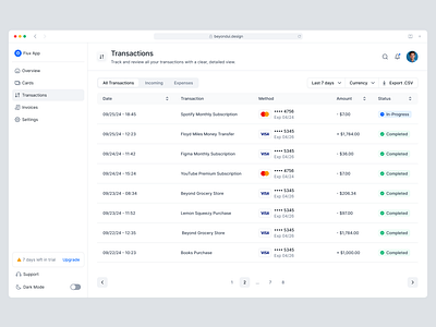 Transactions SaaS Table UI - Beyond UI figma table figma table ui saas design saas table saas ui table table design table saas table ui design transactions transactions ui