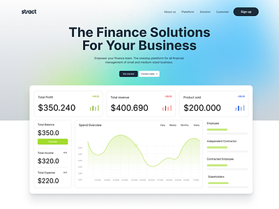 Landing page finance solution finance landingpage uidesign