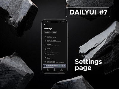 DailyUI#007 (Settings) cleanui dailyui redesign setting spotify ui