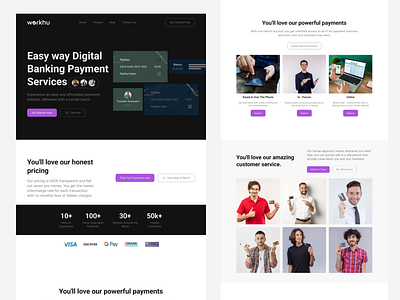 Digital Bank Card Company Landing Page Website abdobe xd bank bank card banking clean credit card design digital banking dribbble best shot finance fintech landing page mobile banking modern ui ux web web design website website design