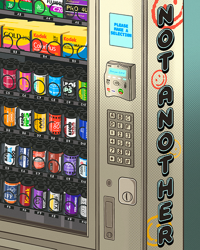 'Not Another Film Lab' Vending Machine Promo Art design flyer illustration procreate promotion