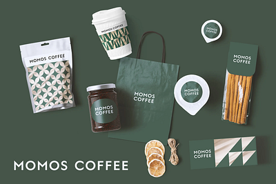 MOMOS coffee branding graphic design