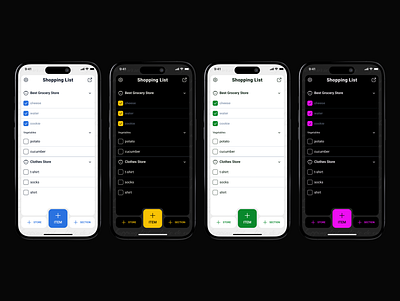 Mobile App for Making a Shopping List - UX/UI Design app interface design mobile design shop shopping ui ui design uiux us design ux