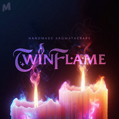 'Twin Flame' Candlemaker Logo branding graphic design logo design typography vector