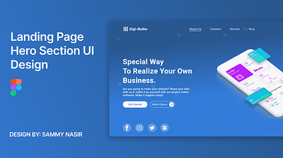 Landing Page Hero Section UI Design app des branding design graphic design illustration logo typography ui ux vector