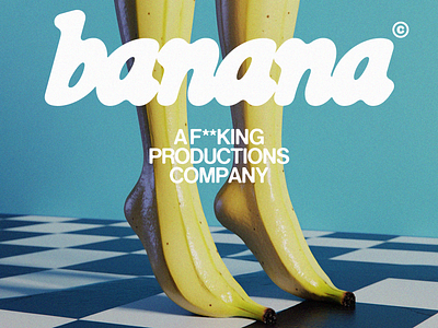 Banana - A F**king Productions Company Logotype 3d banana legs ai art artificial intelligence art banana ai banana artificial intelligence banana font banana legs banana logo banana logotype banana pop art banana poster logo pop art aesthetic pop art ai pop art logo poster design retro aesthetic retro logo retro poster vintage logo