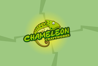 Custom Logo Design adaptable branding for artisans chameleon logo design craftsmanship logo design craftworks logo creative brand identity custom logo green background logo green logo logo logo design luminous logo design minimalist yet creative logo nature inspired logo professional logo seamless typography integration unique craft logo branding unique logo vector logo with animal theme yellow glow logo effect