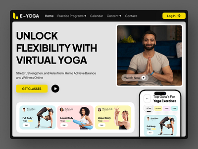 Yoga Website Design creative fitness gym health health website meditation landing page meditation website mobile app training user interface web web design web design inspiration website website design yoga landing page yoga web design yoga website yoga website ui design