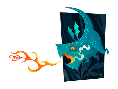 Dragon's Breath character dragon fantasy fire graphic design illustration