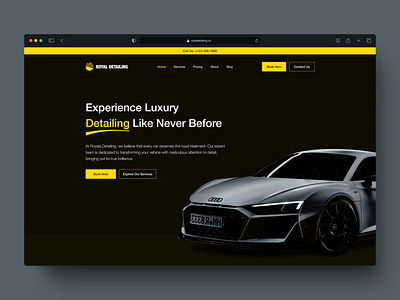 Landing Page Design for Car Detailing Company application branding design figma framer interface landing page ui user interface design web design