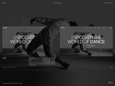 Dance school branding design lending page ui uiux web web design