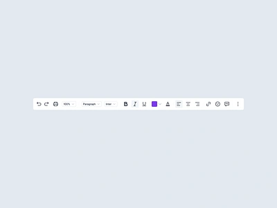 Text editor / toolbar back bold color picker design exploration figma font forward italic light mode link product design software text align text editor toolbar typography ui underline ux web design