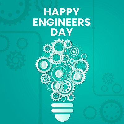 HAPPY ENGINEERS DAY 15 september architect blue costruction employ engineer engineering tools graphic design worker