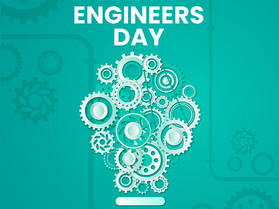 HAPPY ENGINEERS DAY 15 september architect blue costruction employ engineer engineering tools graphic design worker