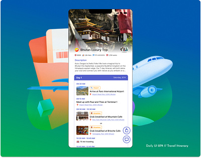 Daily UI Challenge #079 - Travel Itinerary daily ui 79 daily ui challenge itinerary planner planning travel trip vacation
