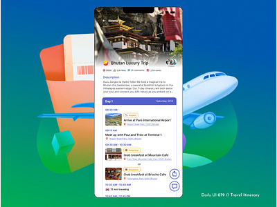 Daily UI Challenge #079 - Travel Itinerary daily ui 79 daily ui challenge itinerary planner planning travel trip vacation