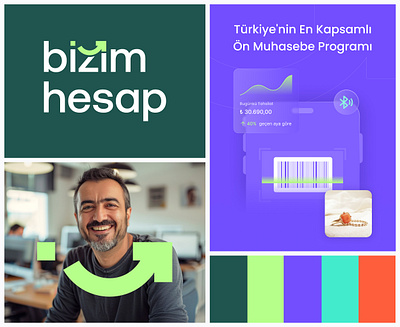 Bizim Hesap: Branding arrow bizim hesap brand guidelines brand identity branding graphic design logo logo design logo mark logomark smiling