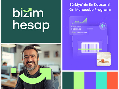 Bizim Hesap: Branding arrow bizim hesap brand guidelines brand identity branding graphic design logo logo design logo mark logomark smiling