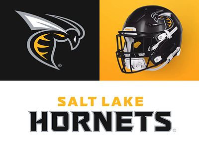 29/32 – Salt Lake Hornets branding design football graphic design hornets illustration logo salt lake city sports sports branding typography utah