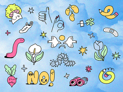 Random Doodles birds birdwatching blue bugs illustration